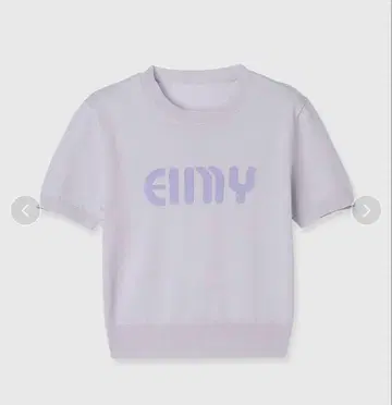 EIMY 로고 하프 슬리브 니트 퍼플