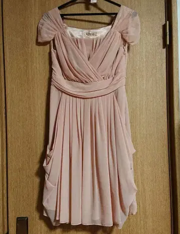 슬리브리스 핑크 플리츠 원피스