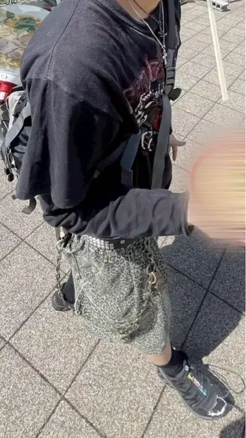 y2k 레오파드 무늬 하프 팬츠 city 해외