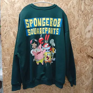 새상품 스펀지밥 트레이닝복 다크 그린 L 맨투맨