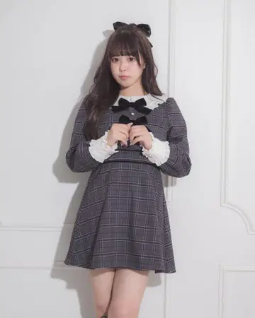 pium 벨로아 리본 원피스