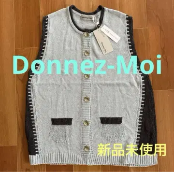 미사용 새상품 Donnez-Moi 도네모아 니트 베스트 스카이블루 M-L
