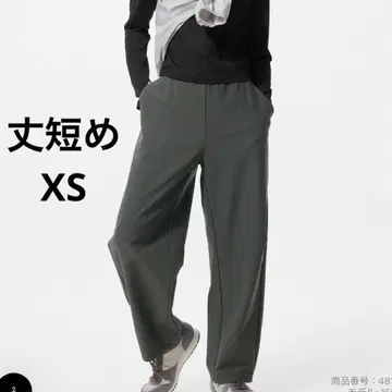 유니클로 저리 커브 팬츠  다크 그린 XS