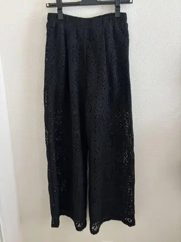 블랙 레이스 와이드 팬츠