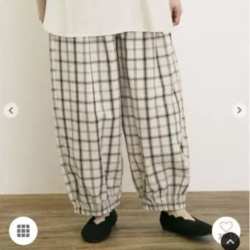 새상품 SM2 면린넨 평직 허리 절개 개더 벌룬 팬츠