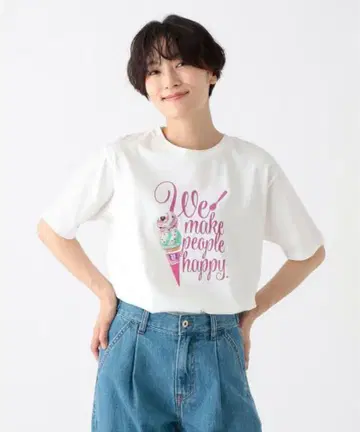 [미사용 새상품] 애프터눈 티 리빙 서티원 티셔츠 화이트