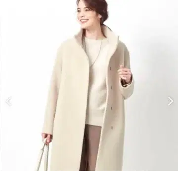 택 포함 23구 더블 크로스 벨로아 스탠드 카라 코트