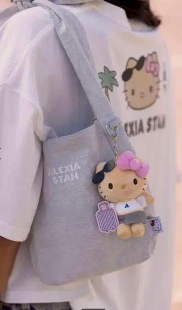 SanrioxALEXIA STAM 리본 토트 백 화이트