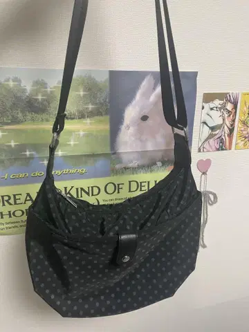 도트 무늬 숄더백