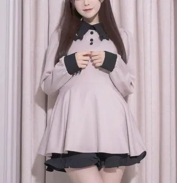 pium 리본 칼라 긴팔 셋업