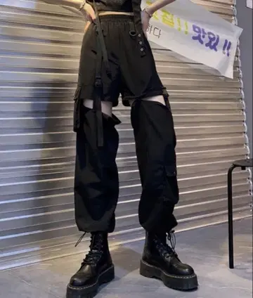 Nia(니아)/컷 아웃 와이드 스트릿 팬츠