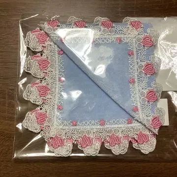 치카자와 레이스 스누피 하트 손수건 블루