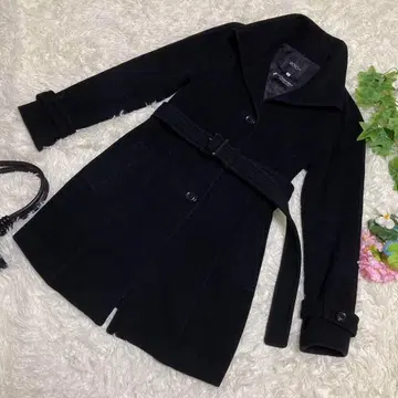 새상품급 보쉬 PONTETORTO 롱 코트 블랙 울 일본제 38 S