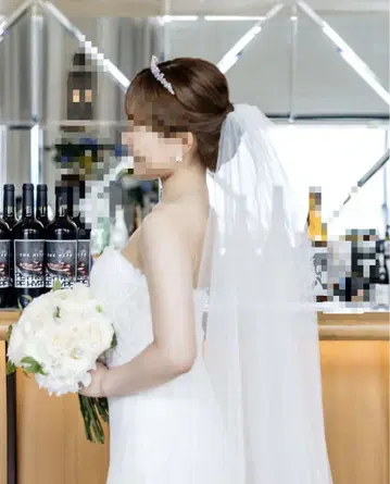 [ 새상품급 ] 화이트 롱 튤 웨딩 베일