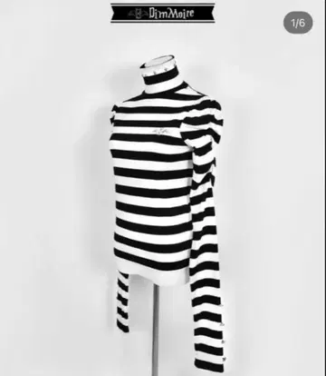 DimMoire 주름 니트탑 Stripe