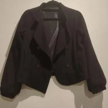 JEANASIS 블랙 더블 브레스트 숏 자켓