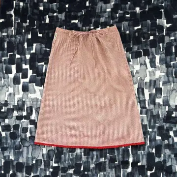 아르마니진 플레어 스커트 타이트 도트 빨간색