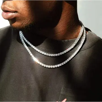4mm 테니스 체인 실버 목걸이