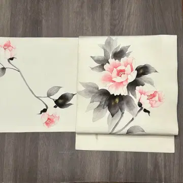 나고야 개방 손그림 유젠 순수 실크 시오제 화이트 베이스 모란 so060