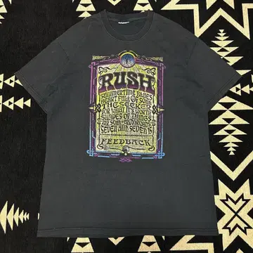 00s RUSH 티셔츠 밴드 투어 빈티지 레어 페이드