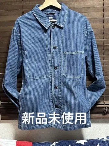스트라이프 데님 커버올 L 사이즈 새상품