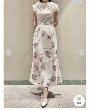 SNIDEL 스나이델 더블 벨트 프린트 스커트 PNK 25ss