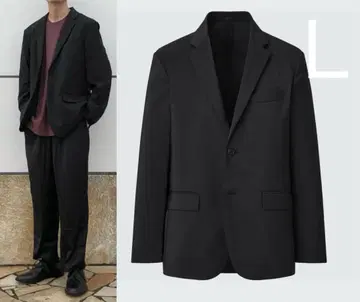 새상품급 유니클로 감동 자켓 울 라이크 남성용 L 블랙 슬림 핏