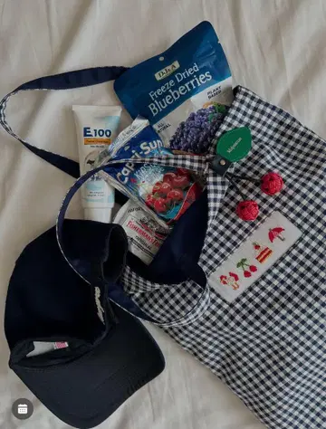 mojocamar Gingham check Bag 'Cherry'