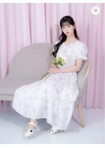 evelyn 꽃무늬 개더 롱 OP