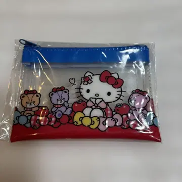[ 새상품 ] 한국 한정판 애플 카페 헬로키티 PVC 파우치 파랑