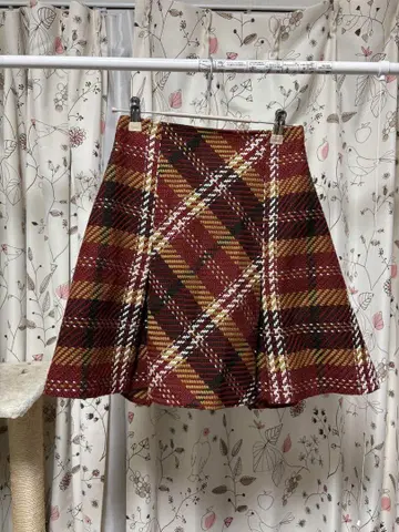 snidel 로빙 체크 미니 스커트 레드