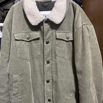 ZARA 코듀로이 자켓 블루종 XL 사이즈 카키