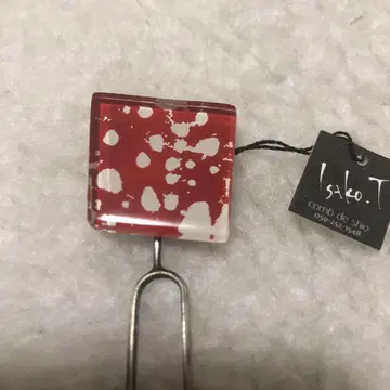 꼼데시오 헤어콤 기모노 유카타 머리핀 레드 유리 세공 도트 헤어 액세서리