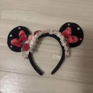 미니 장미 리본 머리띠