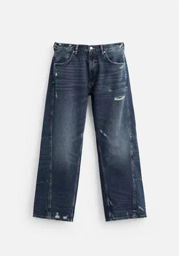 택 포함 새상품 ZARA 시임 디테일 배기 데님 팬츠 36