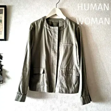 HUMAN WOMAN 휴먼 우먼 카키 블루종 밀리터리 자켓