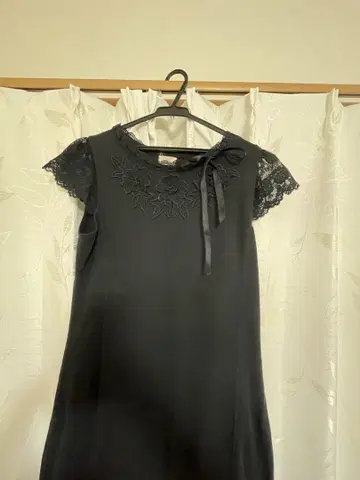 아틀리에 마리코 원피스 블랙 꽃 모티브 레이스 Free size