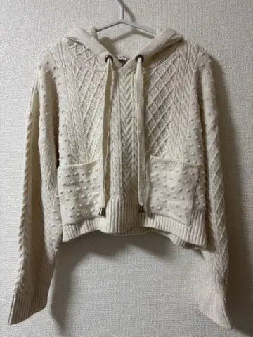 ZARA 후드 부착 케이블 니트 스웨터 세트