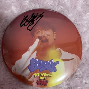 iKON BOBBY LINE 뮤직 사인 포함 캔뱃지