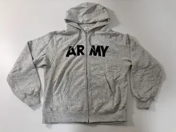 90s US ARMY 미군 실물 지퍼 후드티 그레이 M 사이즈
