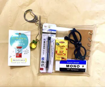 가챠 파우치 잠자리 연필 미니어처 참 리프톤 참 학교 세트