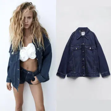 새상품 ZARA 오버 사이즈 데님 자켓 S-M 사이즈