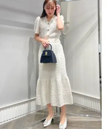 자카드 니트 셋업