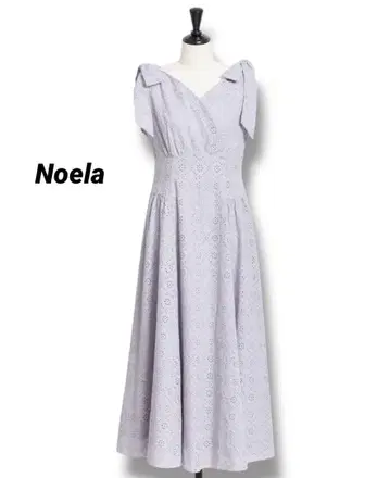 noela 어깨 리본 자수 원피스