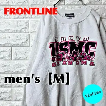 AA13 [FRONTLINE] 프린트 맨투맨 [남성용 M] 화이트