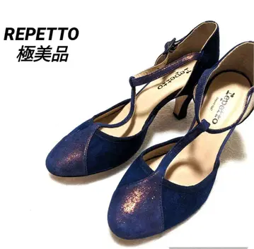 레페토 뮬 T 스트랩 펌프스 하이힐 샌들 통굽