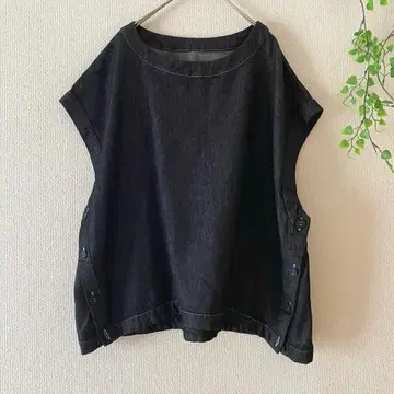 Dgy 면린넨 데님 와이드 베스트 블랙 M 사이즈