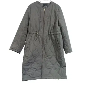 23구 발수 가공 충전솜 롱 패딩 아우터 그레이 안즈 씨 착용