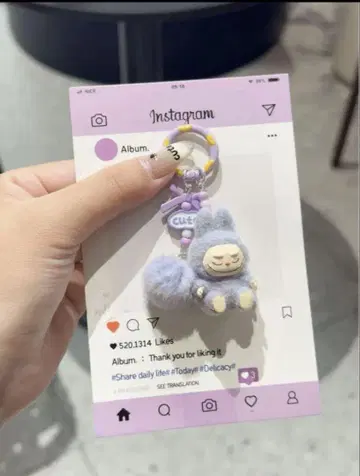 인기 만점 귀여운 라부부 봉제 인형 ~ Labubu 키링 퍼플