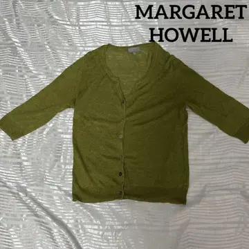 새상품급 MARGARET HOWELL 린넨 린넨 가디건 그린 초록색
